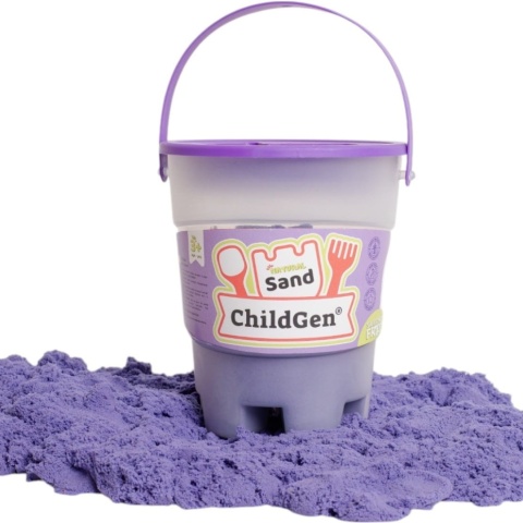 Piasek kinetyczny z foremką 500g, zapach brzoskwiniowy, kolor Fioletowy