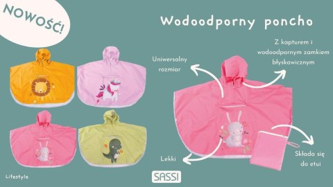 SASSI Ponczo przeciwdeszczowe Jednorożec (3-6 lat)