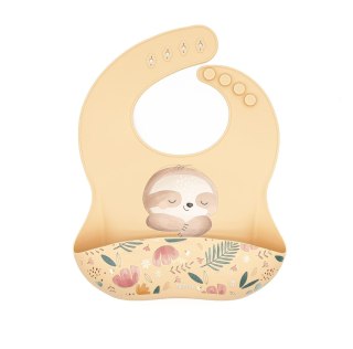 SASSI Śliniak silikonowy z kieszonką Leniwiec