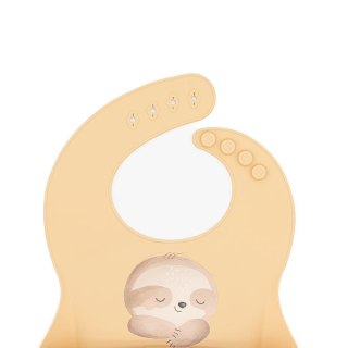 SASSI Śliniak silikonowy z kieszonką Leniwiec