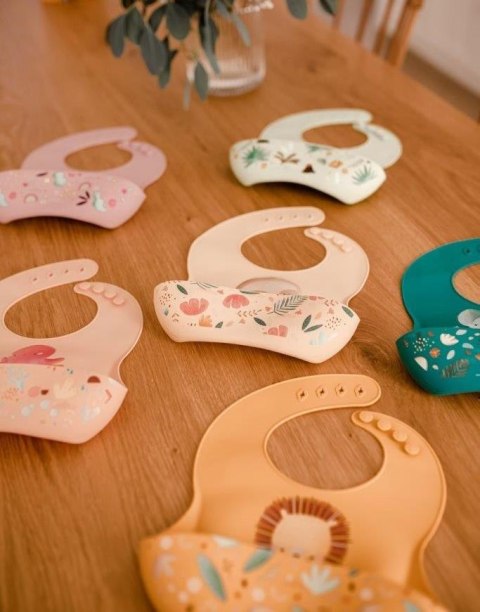 SASSI Śliniak silikonowy z kieszonką Leniwiec