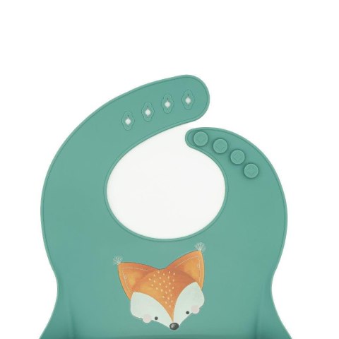 SASSI Śliniak silikonowy z kieszonką Lisek