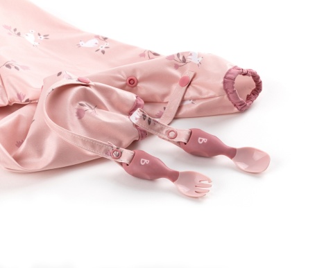 BiBADO Łyżeczka i widelec z możliwością doczepienia do śliniaka Blush