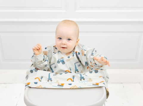 BiBADO Wodoodporny śliniak z długim rękawem BLW Little Loader