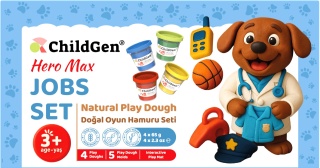 ChildGen, PAW PALS Bohater Max zestaw kreatywny 4 ciastoliny, foremki, mata Zawody - Praca