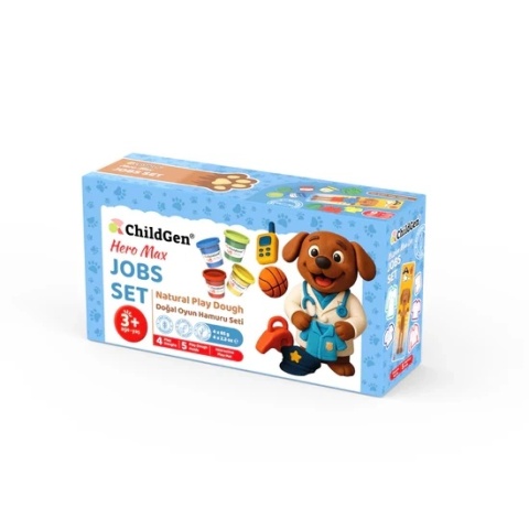 ChildGen, PAW PALS Bohater Max zestaw kreatywny 4 ciastoliny, foremki, mata Zawody - Praca