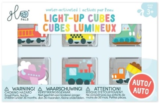 Glo Pals, Kostki sensoryczne świecące w wodzie 6 sztuk - Pojazdy