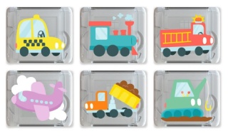 Glo Pals, Kostki sensoryczne świecące w wodzie 6 sztuk - Pojazdy