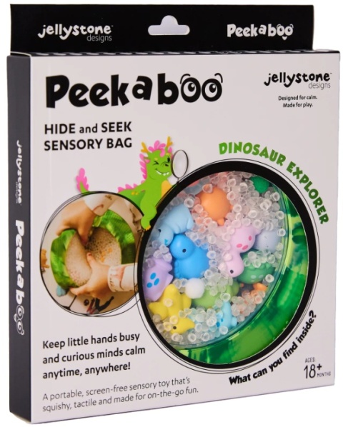 Jellystone, Sensoryczny dysk z figurkami A-Ku-Ku! Peekaboo, motyw Dinozaur
