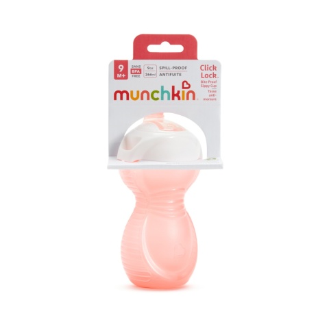 Munchkin Kubek treningowy z ustnikiem odpornym na gryzienie, różowy, 296 ml