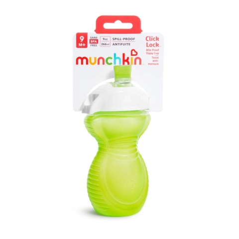 Munchkin Kubek treningowy z ustnikiem odpornym na gryzienie, zielony, 296 ml