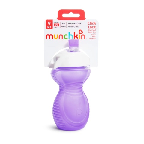 Munchkin Kubek treningowy z ustnikiem odpornym na gryzienie, fioletowy, 296 ml