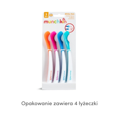 Munchkin Łyżeczki z czujnikiem temperatury White Hot, 4 szt