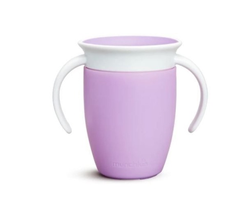 Munchkin Miracle 360° kubek treningowy z uchwytami, fioletowy, 207 ml
