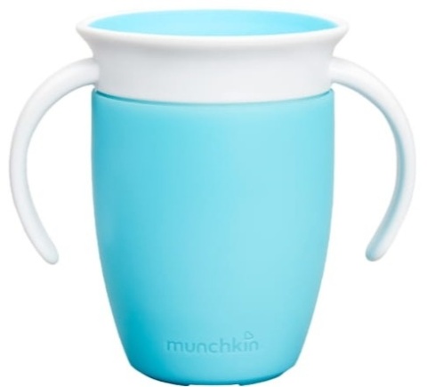 Munchkin Miracle 360° kubek treningowy z uchwytami, niebieski, 207 ml