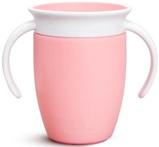 Munchkin Miracle 360° kubek treningowy z uchwytami, różowy, 207 ml