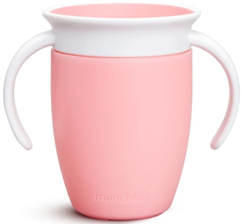 Munchkin Miracle 360° kubek treningowy z uchwytami, różowy, 207 ml