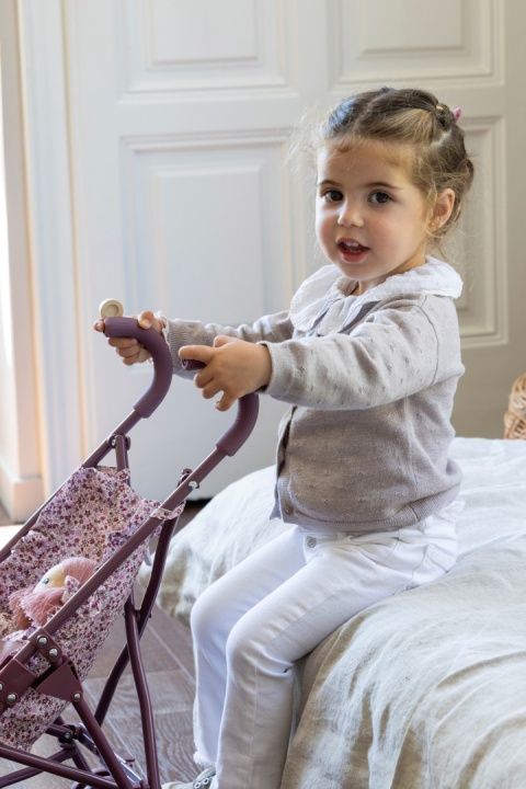 PASITO A PASITO WÓZEK DLA LALEK SKŁADANY SPACERÓWKA PARASOLKA Cherry Flower