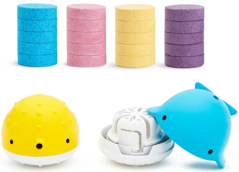 Munchkin Color Buddies Zabawki i kolorowe pastylki do kąpieli