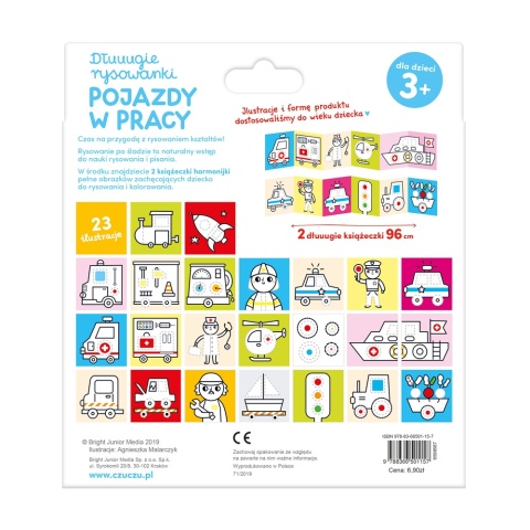 Długie rysowanki 3+ Rysuję po śladzie. Pojazdy