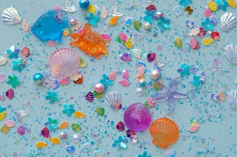 Glo Pals SEA Fun Fillers Wkład, figurki, brokaty do słoików, zabaw sensorycznych