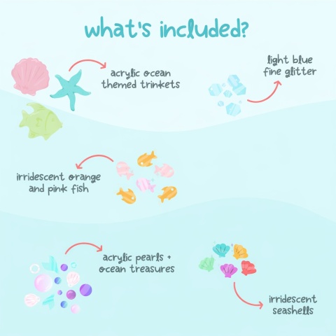 Glo Pals SEA Fun Fillers Wkład, figurki, brokaty do słoików, zabaw sensorycznych
