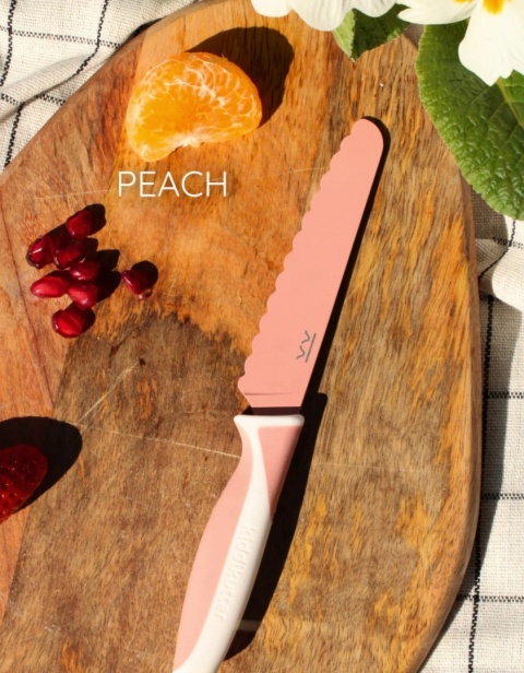 KiddiKutter, Bezpieczny nóż do nauki krojenia dla dzieci, PEACH, lekki