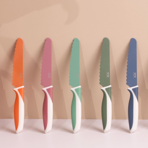 KiddiKutter, Bezpieczny nóż do nauki krojenia dla dzieci, CREAM, lekki