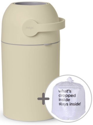 Magic Majestic Kosz na zużyte pieluchy - beżowy (na 25 pieluch) + worki