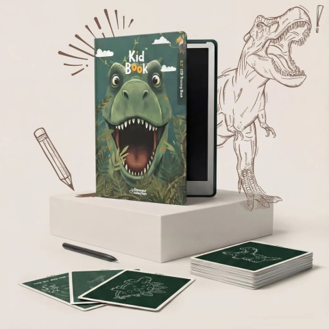 KidLupe Tablet Graficzny z kartami pracy do rysowania - KidBook - Dino