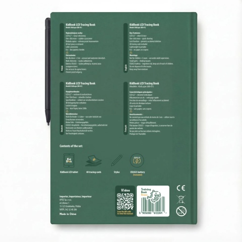 KidLupe Tablet Graficzny z kartami pracy do rysowania - KidBook - Dino