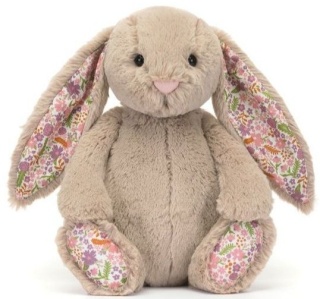 Jellycat Króliczek z kwiecistymi uszami beżowy Petal 31 cm
