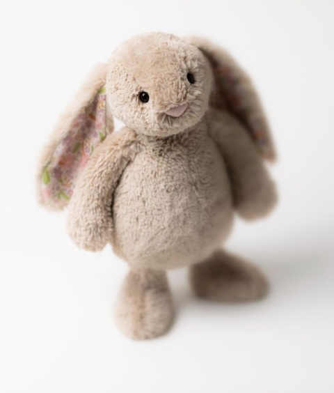 Jellycat Króliczek z kwiecistymi uszami beżowy Petal 31 cm