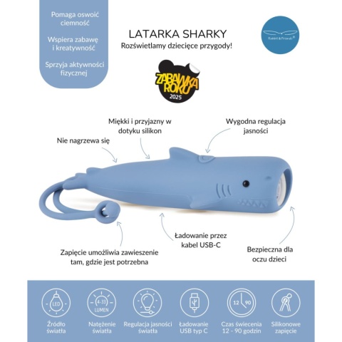 Rabbit & Friends Latarka Rekin SHARKY