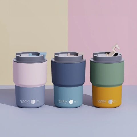 Asobu Kubek termiczny Coffee Express – pastel blue 360 ml