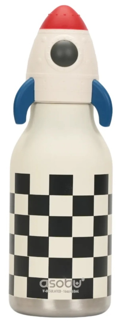 Bestie Asobu Butelka termiczna ze słomką – Rakieta 460 ml