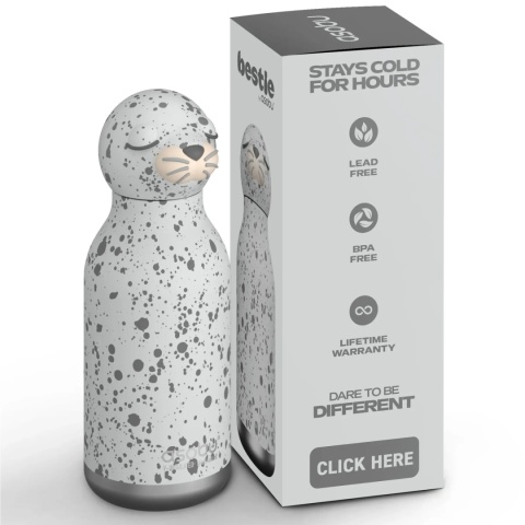 Bestie Asobu Butelka termiczna ze słomką – Foka 460 ml