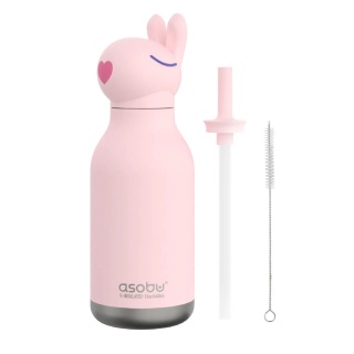 Bestie Asobu Butelka termiczna ze słomką – Królik 460 ml