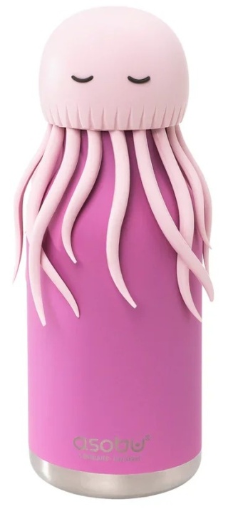 Bestie Asobu Butelka termiczna ze słomką – Meduza Różowa 460 ml