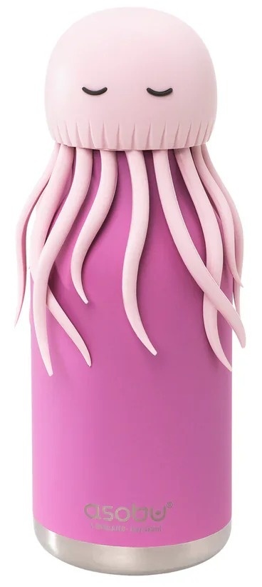 Bestie Asobu Butelka termiczna ze słomką – Meduza Różowa 460 ml