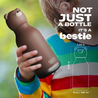 Bestie Asobu Butelka termiczna ze słomką – Niedźwiedź 460 ml