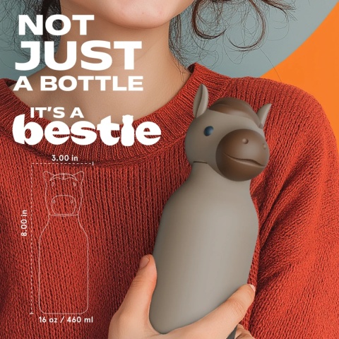 Bestie AsobuButelka termiczna ze słomką – Koń 460 ml