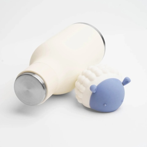 Bestie Asobu Butelka termiczna ze słomką – Owca biała 460 ml