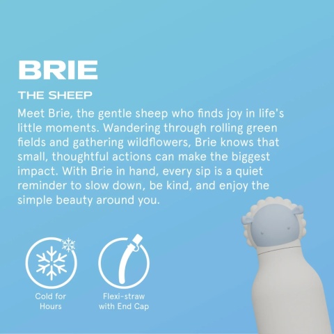 Bestie Asobu Butelka termiczna ze słomką – Owca biała 460 ml