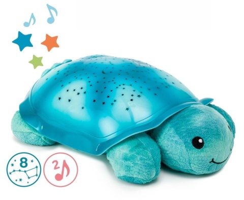 Cloud b Lampka nocna z projekcją świetlną - Żółw niebieski, Twinkling Twilight Turtle Aqua