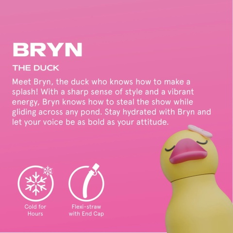 Bestie Asobu Butelka termiczna ze słomką – Kaczuszka 460 ml