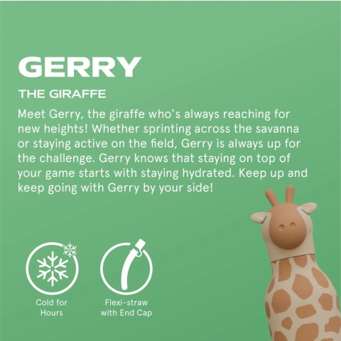 Bestie Asobu Butelka termiczna ze słomką – Żyrafa 460 ml