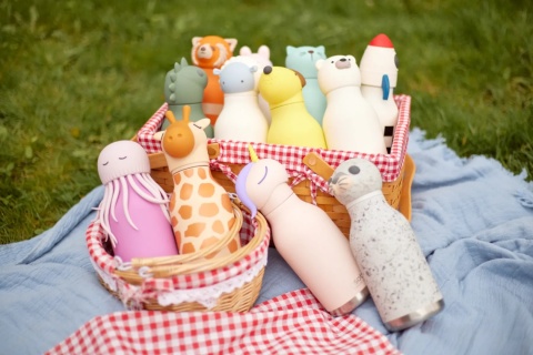 Bestie Asobu Butelka termiczna ze słomką – Żyrafa 460 ml