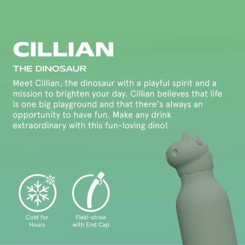 Bestie Asobu Butelka termiczna ze słomką – Dinozaur 460 ml