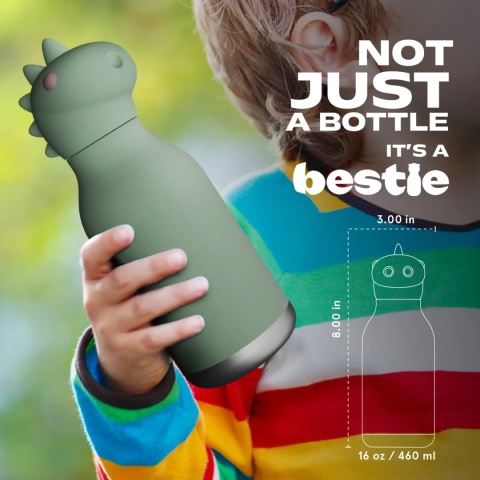 Bestie Asobu Butelka termiczna ze słomką – Dinozaur 460 ml